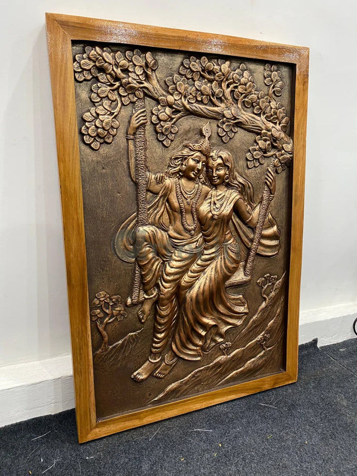 Radha Krishna 3D Relief Mural Wall Art