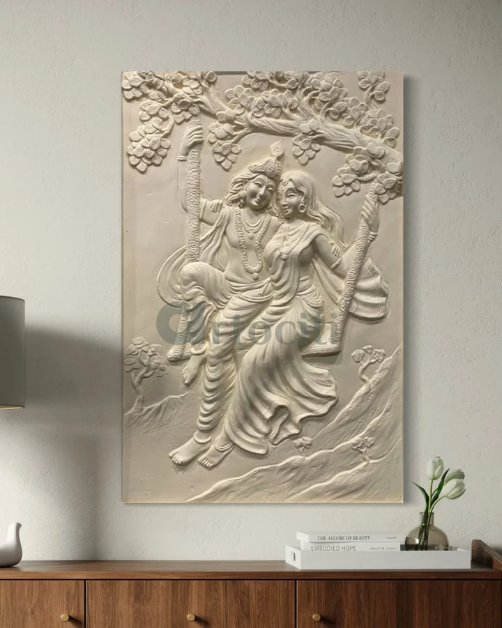 Radha Krishna 3D Relief Mural Wall Art