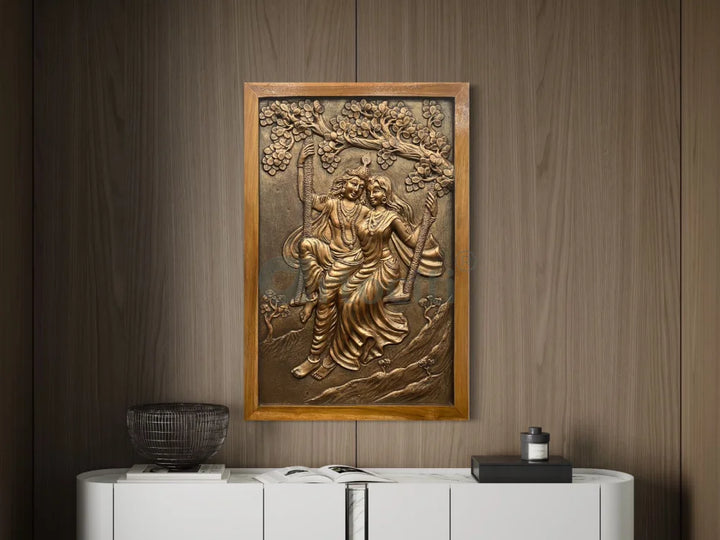 Radha Krishna 3D Relief Mural Wall Art