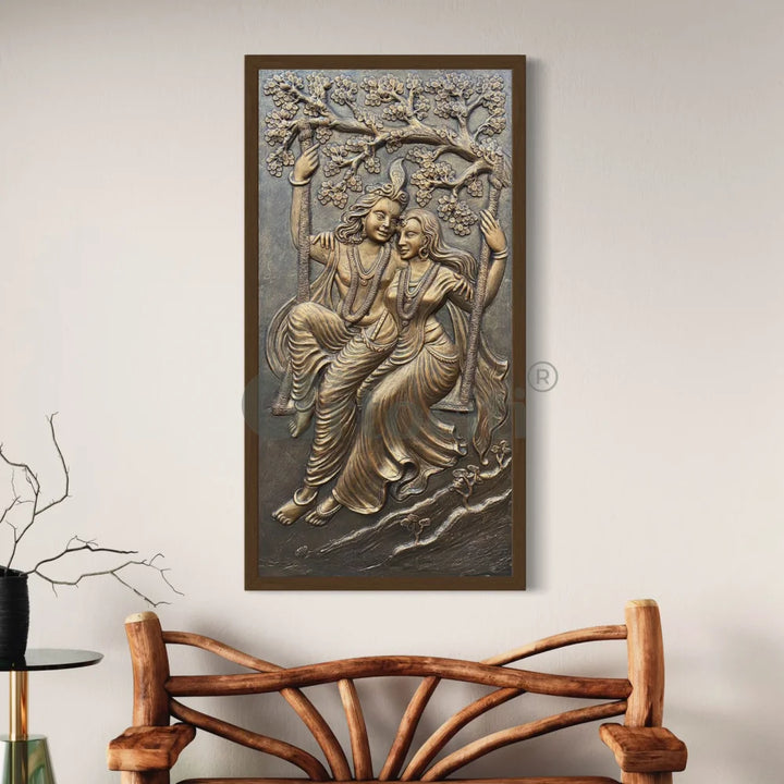 Radha Krishna 3D Relief Mural Wall Art