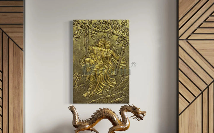 Radha Krishna 3D Relief Mural Wall Art