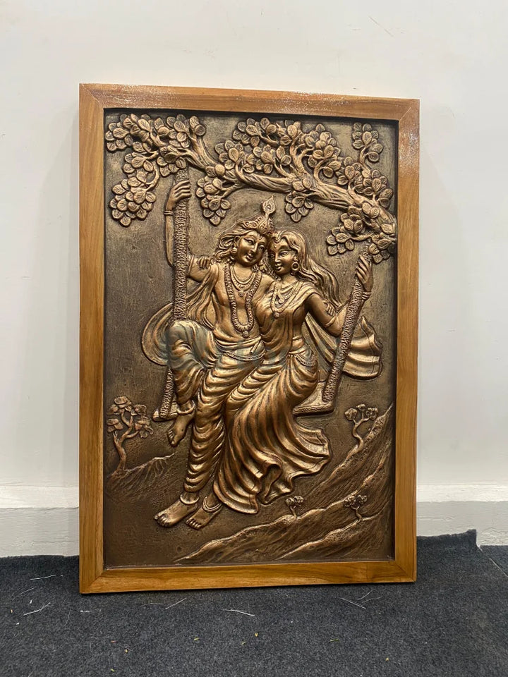Radha Krishna 3D Relief Mural Wall Art
