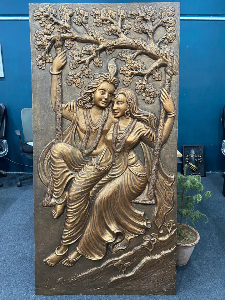 Radha Krishna 3D Relief Mural Wall Art