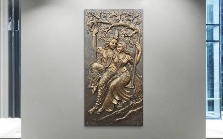 Radha Krishna 3D Relief Mural Wall Art