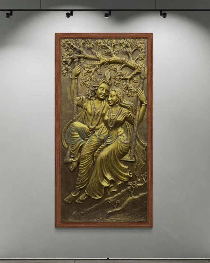 Radha Krishna 3D Relief Mural Wall Art