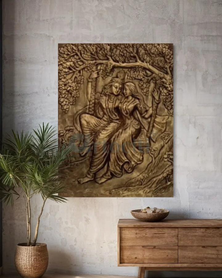 Radha Krishna 3D Relief Mural Wall Art