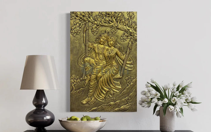 Radha Krishna 3D Relief Mural Wall Art