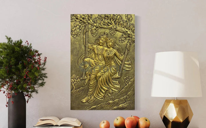 Radha Krishna 3D Relief Mural Wall Art