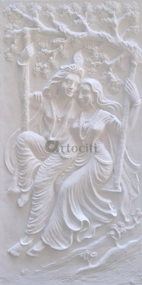 Radha Krishna 3D Relief Mural Wall Art