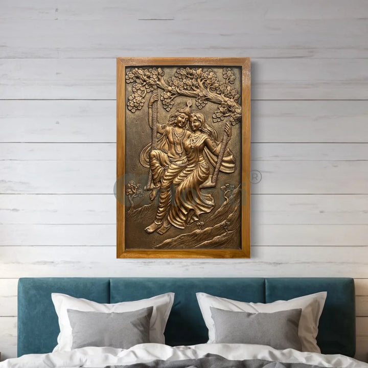 Radha Krishna 3D Relief Mural Wall Art