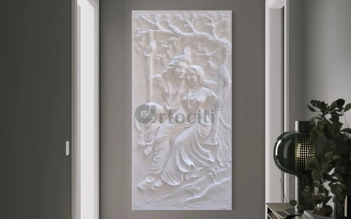 Radha Krishna 3D Relief Mural Wall Art
