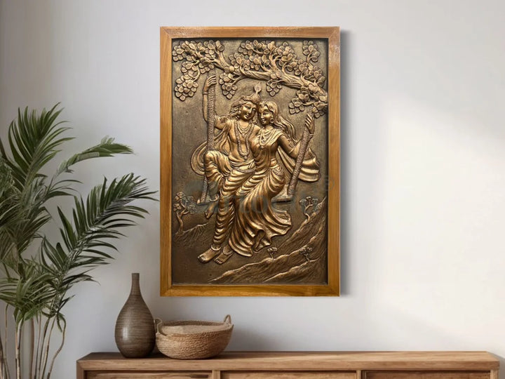 Radha Krishna 3D Relief Mural Wall Art