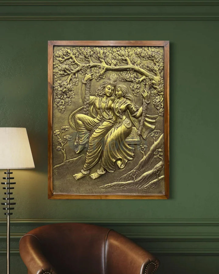 Radha Krishna 3D Relief Mural Wall Art