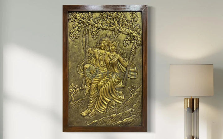 Radha Krishna 3D Relief Mural Wall Art