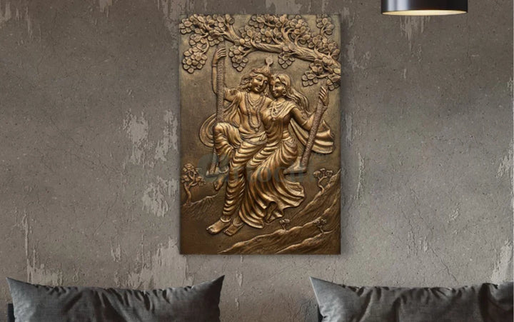 Radha Krishna 3D Relief Mural Wall Art