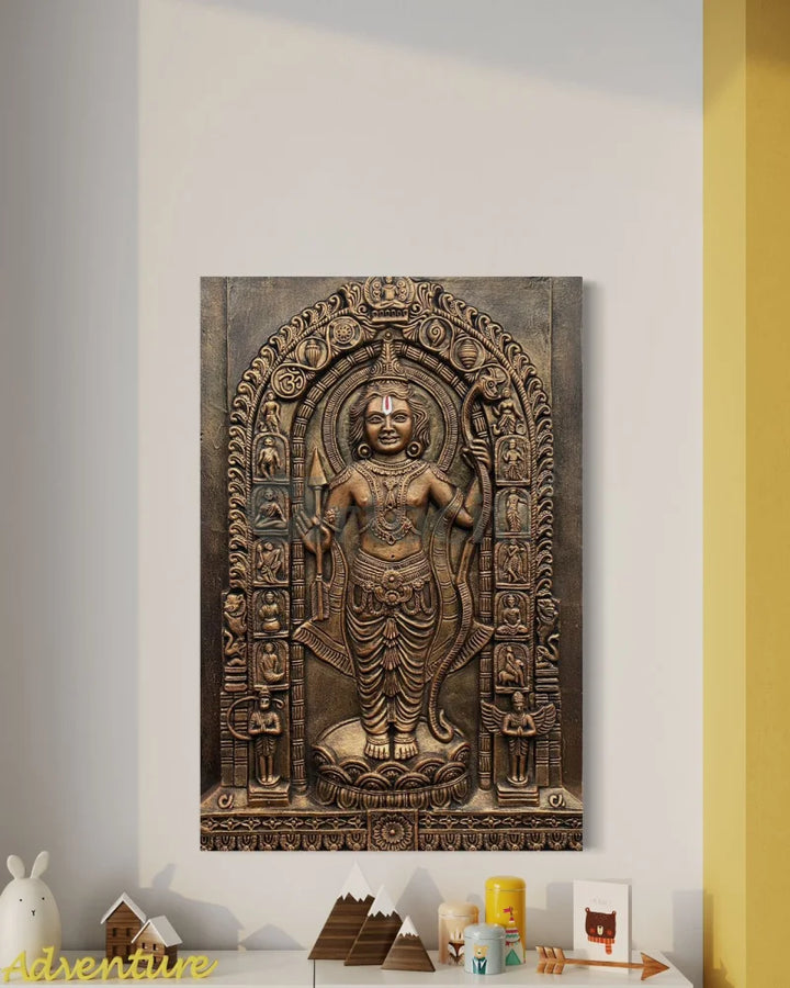 Ram Lalla Ji (Lord Ram) 3D Relief Mural Wall Art | Ram darbar