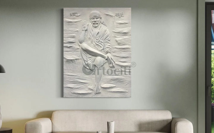 Sai Baba 3D Relief Mural Wall Art