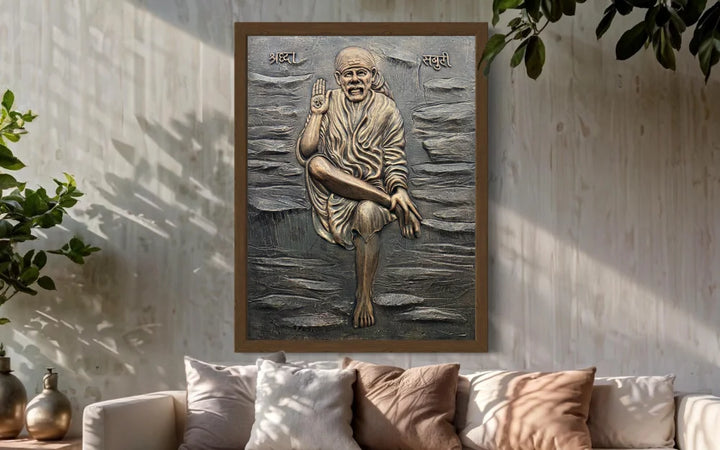 Sai Baba 3D Relief Mural Wall Art