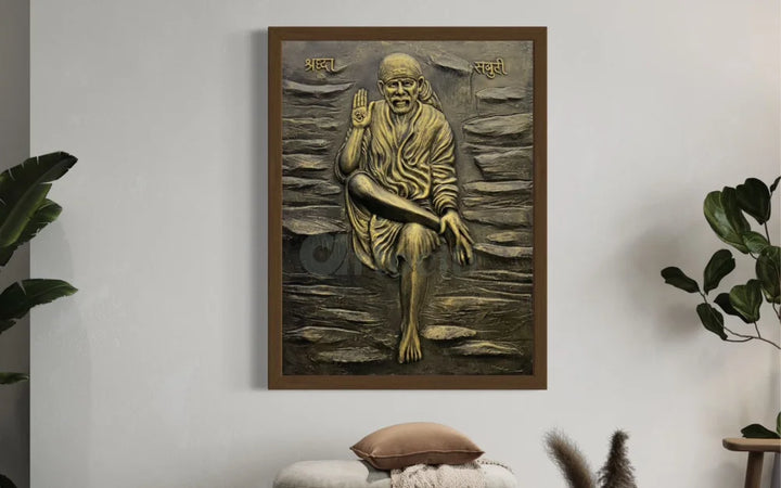 Sai Baba 3D Relief Mural Wall Art