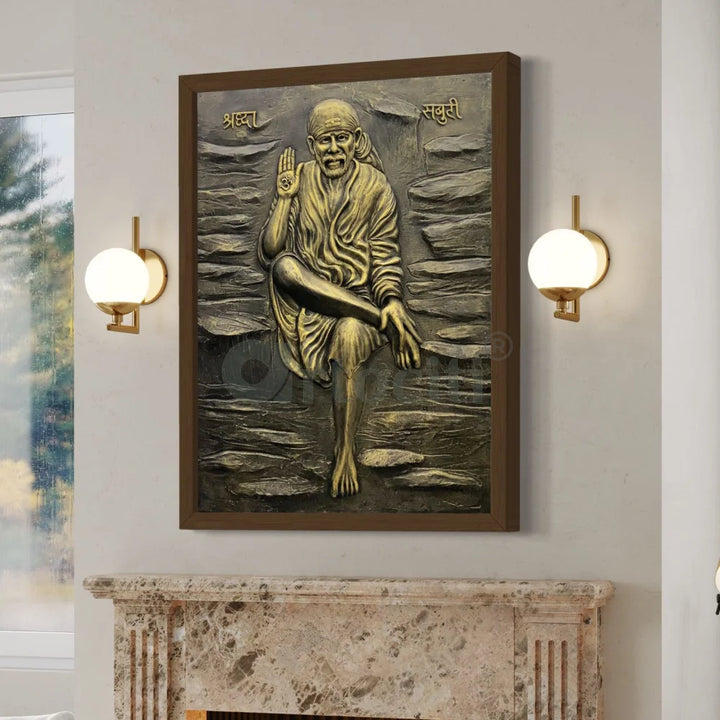 Sai Baba 3D Relief Mural Wall Art