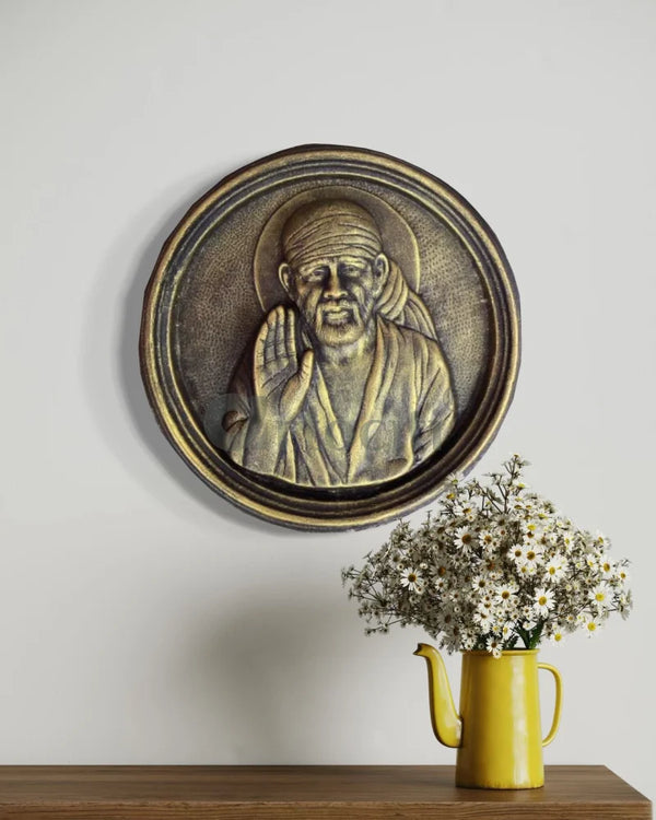Sai Baba 3D Wall Hanging | Wall Decor Golden