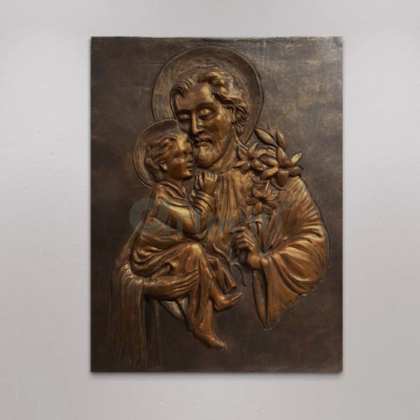 Saint Joseph with Baby Jesus 3D Relief Wall Art JESUS CHRIST