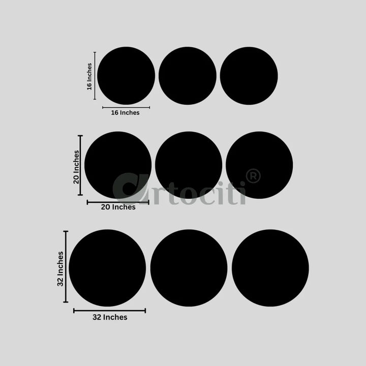 Set of 3 Divine Pattachitra Trio – Jagannath Subhadra & Balabhadra | Round Canvas Wall Art