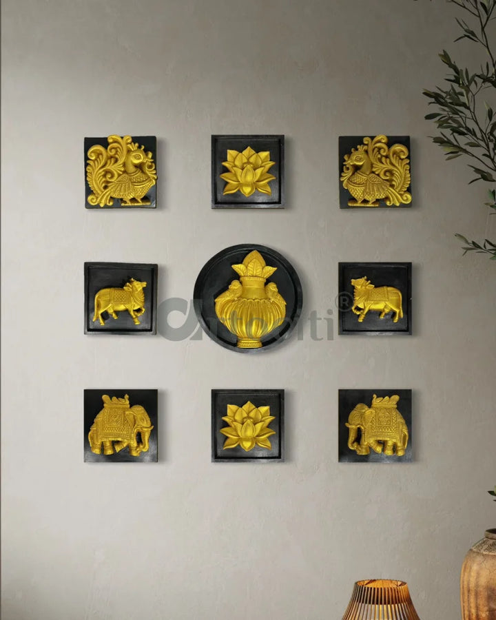 Set of 9 Decorative Wall Motifs Traditional Indian Art Decor