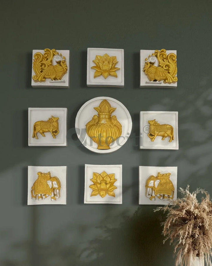 Set of 9 Decorative Wall Motifs Traditional Indian Art Decor