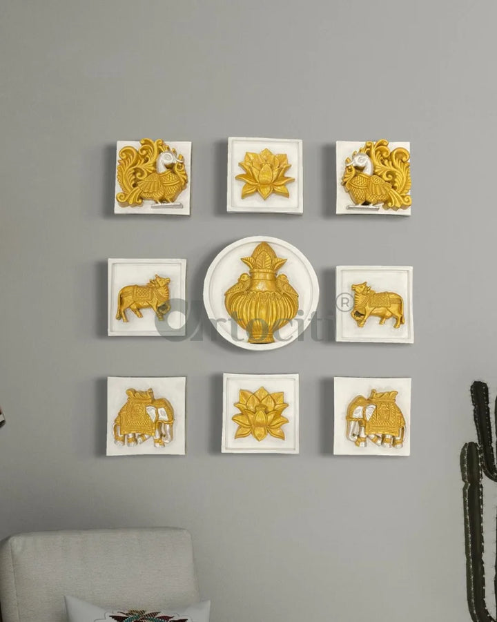 Set of 9 Decorative Wall Motifs Traditional Indian Art Decor