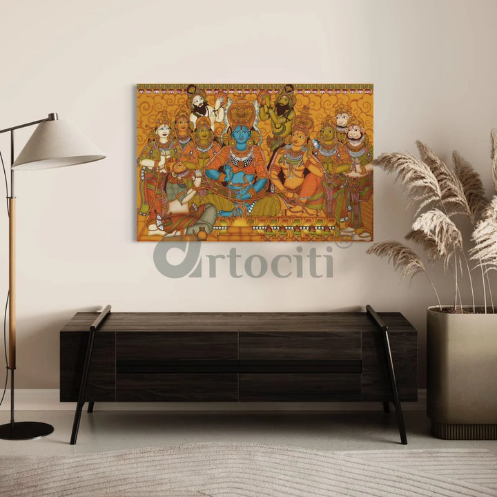 Shree Ram Darbar Kerela Mural Canvas Print