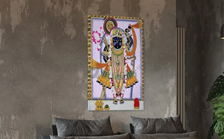 Shreenath Ji Pichwai Canvas Giclee Print Traditional Art 24x16 & 30x20