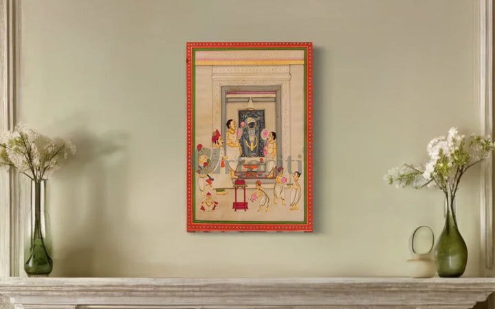Shreenath Ji Pichwai Canvas Painting – Traditional Nathdwara Temple Art 24X16 INCHES