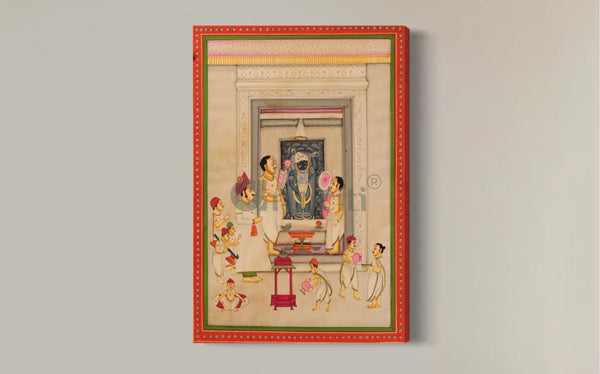 Shreenath Ji Pichwai Canvas Painting – Traditional Nathdwara Temple Art 48X32 INCHES