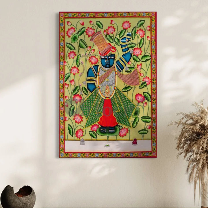 Shreenath Ji Pichwai Divine Splendor Canvas Giclee Print 24X16 Inches