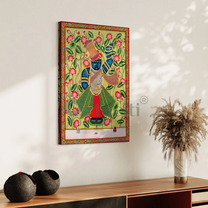 Shreenath Ji Pichwai Divine Splendor Canvas Giclee Print 30X20 Inches