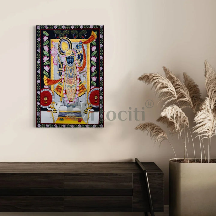 Shreenath Ji Pichwai Lotus Canvas Giclee Print