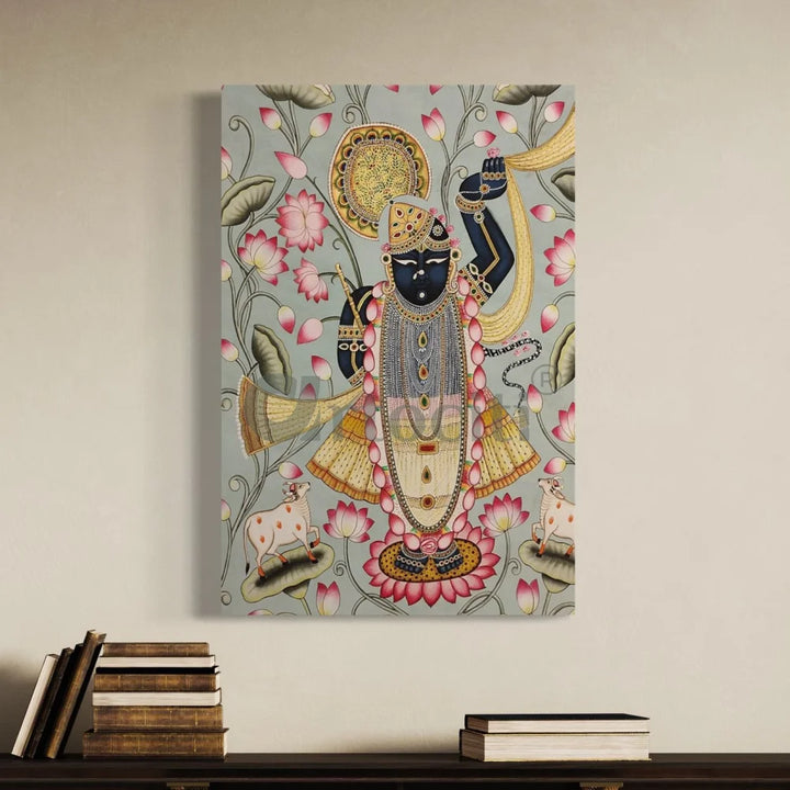 Shreenath Ji Pichwai Unique Canvas Giclee Print 24X16 Inch