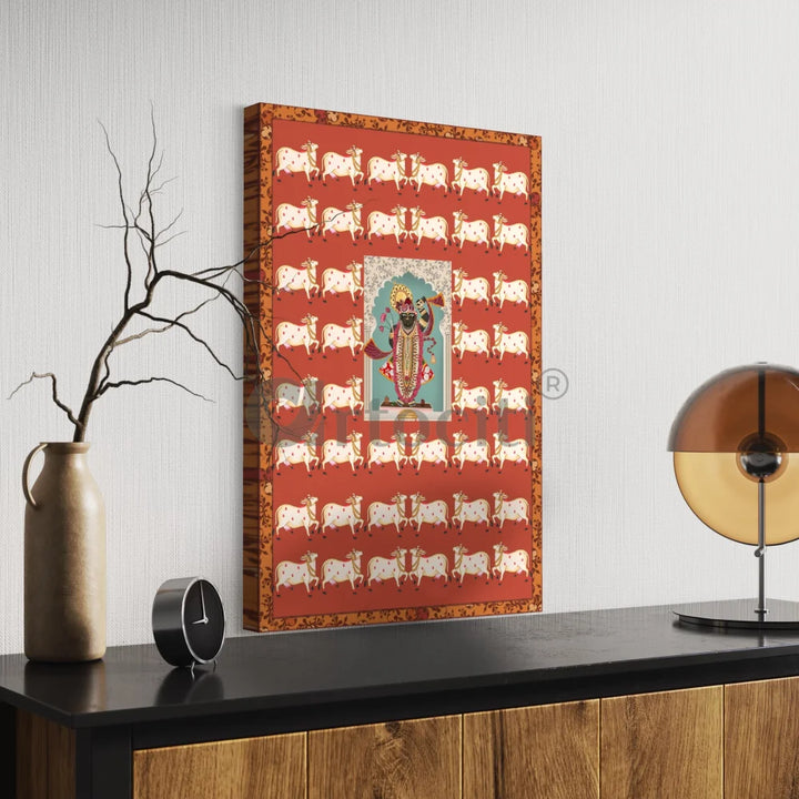 Shreenath Ji Pichwai with Cow Canvas Giclee Print