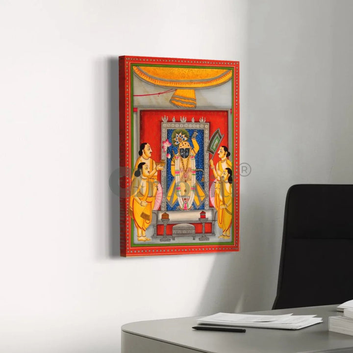 Shreenath ji with Devotees (Krishna) Pichwai Canvas Painting
