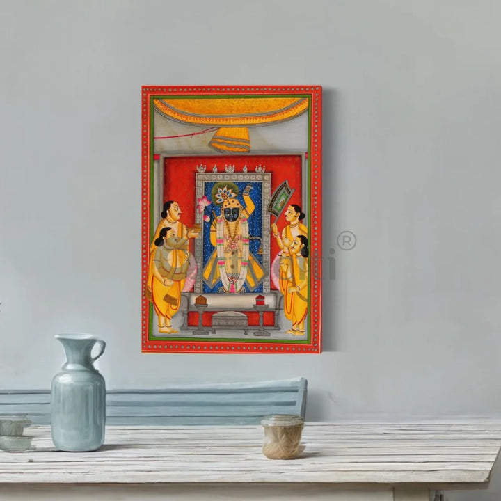 Shreenath ji with Devotees (Krishna) Pichwai Canvas Painting