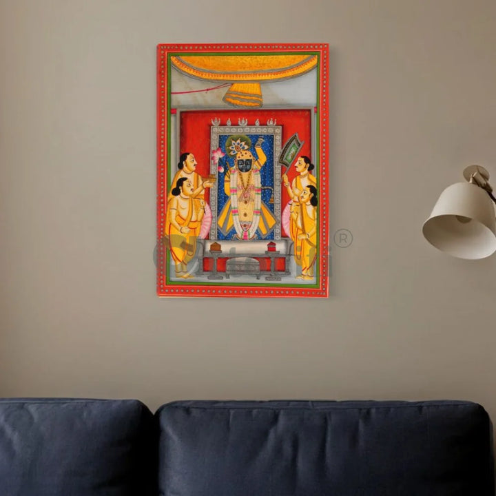 Shreenath ji with Devotees (Krishna) Pichwai Canvas Painting