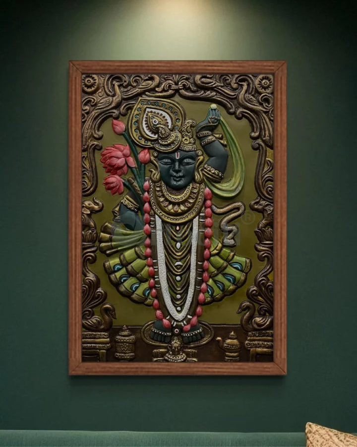 Shrinath Ji (Krishna) 3D WALL Art Multi / Framed