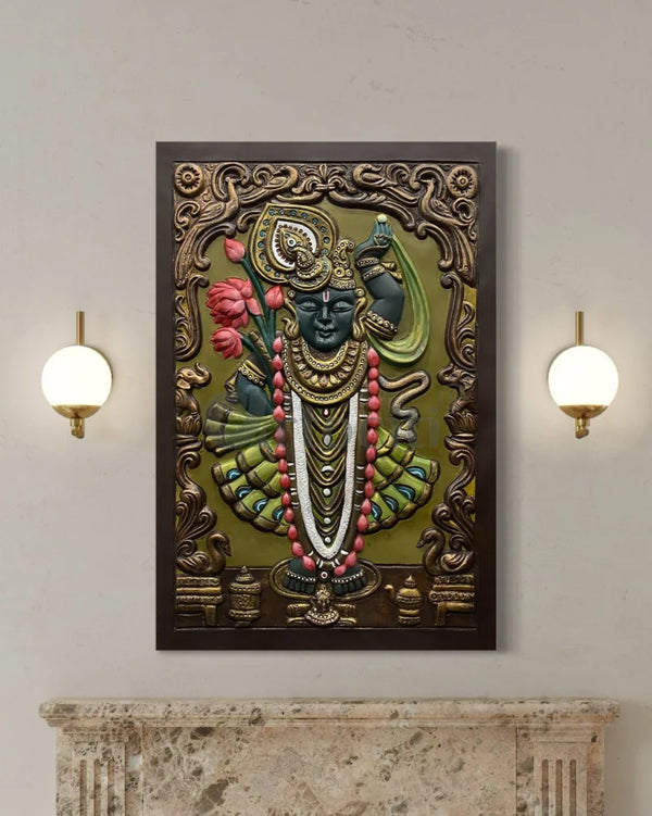 Shrinath Ji (Krishna) 3D WALL Art Multi / Unframed (ready to hang)