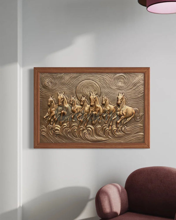 The 7 Horses 3D Relief Wall Mural