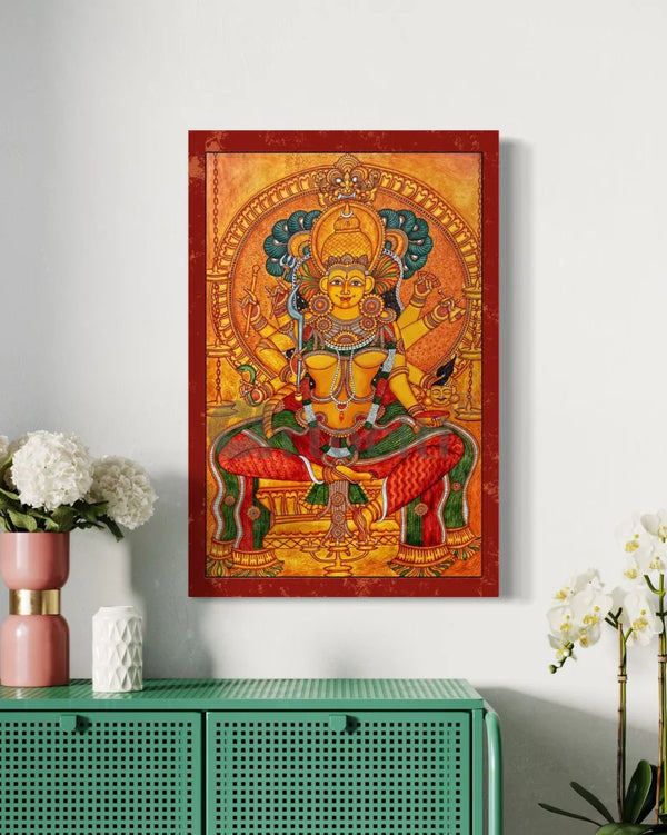 Thirumandhamkunnu Bhagavathy Kerala Mural Canvas Giclee Print 30X20 Inch