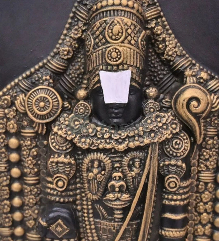 Tirupati Balaji 3D Relief Mural Wall Hanging in size 18X12 Inches