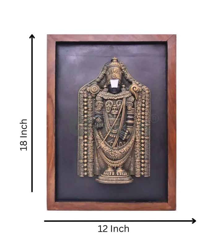 Tirupati Balaji 3D Relief Mural Wall Hanging in size 18X12 Inches