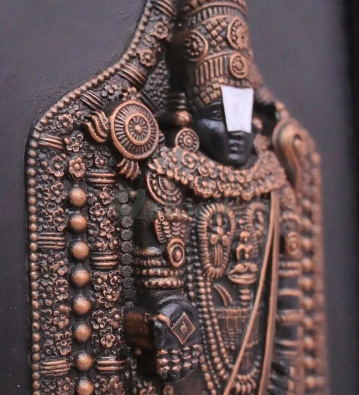 Tirupati Balaji 3D Relief Mural Wall Hanging in size 18X12 Inches Bronze