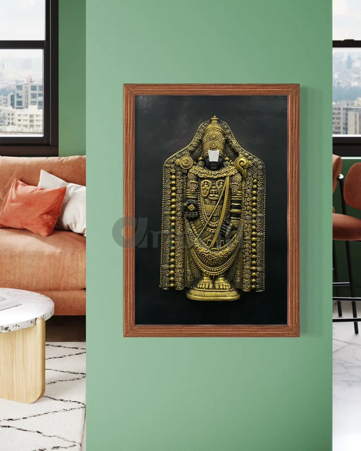 Tirupati Balaji 3D Relief Mural Wall Hanging in size 18X12 Inches
